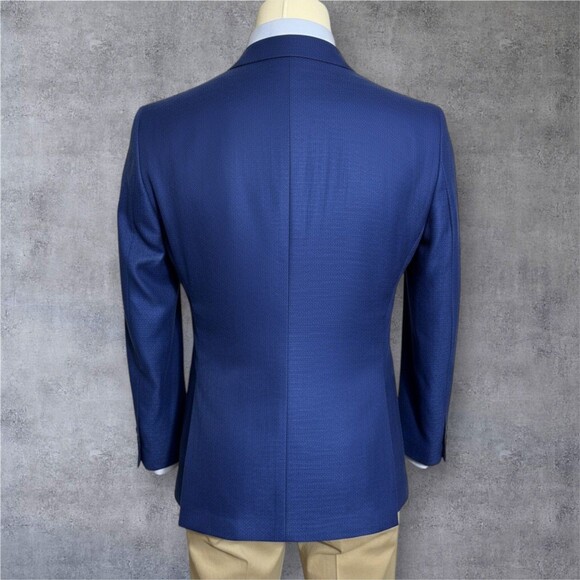 NAUTICA Mens Blazer Sport Coat Two Button Casual Jacket 40R Navy Blue Suits - Picture 3 of 12